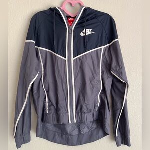 Nike Hooded Windbreaker in Navy and Gray